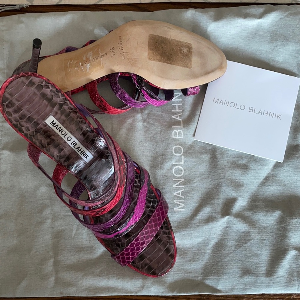 Manolo Blahnik strapped shoes. Beautiful colors.